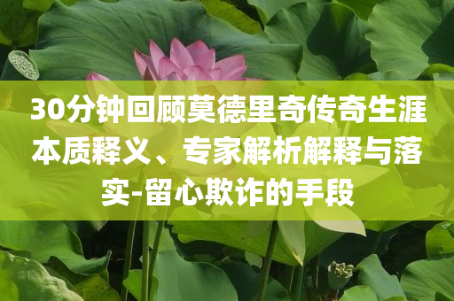 30分鐘回顧莫德里奇?zhèn)髌嫔谋举|(zhì)釋義、專家解析解釋與落實-留心欺詐的手段