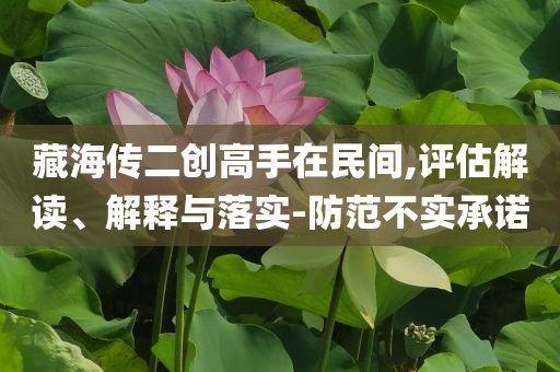 藏海傳二創(chuàng)高手在民間,評(píng)估解讀、解釋與落實(shí)-防范不實(shí)承諾