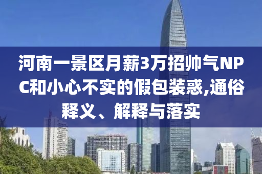 河南一景區(qū)月薪3萬招帥氣NPC和小心不實的假包裝惑,通俗釋義、解釋與落實