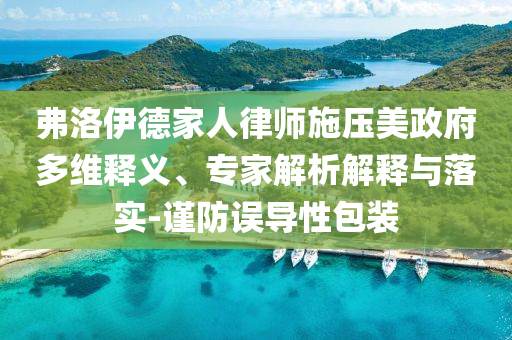 弗洛伊德家人律師施壓美政府多維釋義、專家解析解釋與落實(shí)-謹(jǐn)防誤導(dǎo)性包裝