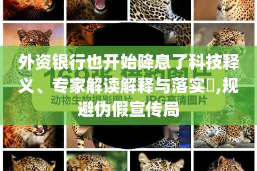 外資銀行也開(kāi)始降息了科技釋義、專家解讀解釋與落實(shí)?,規(guī)避偽假宣傳局