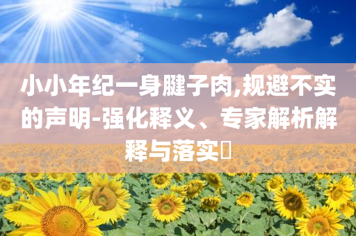 小小年紀(jì)一身腱子肉,規(guī)避不實(shí)的聲明-強(qiáng)化釋義、專(zhuān)家解析解釋與落實(shí)?