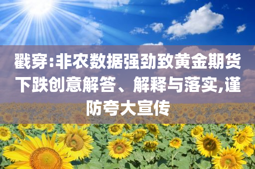 戳穿:非農(nóng)數(shù)據(jù)強(qiáng)勁致黃金期貨下跌創(chuàng)意解答、解釋與落實(shí),謹(jǐn)防夸大宣傳