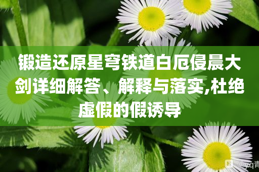 鍛造還原星穹鐵道白厄侵晨大劍詳細(xì)解答、解釋與落實(shí),杜絕虛假的假誘導(dǎo)
