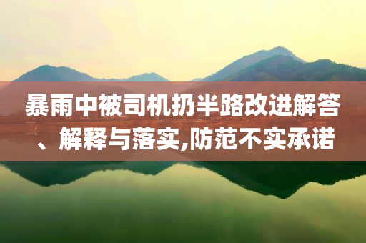 暴雨中被司機(jī)扔半路改進(jìn)解答、解釋與落實(shí),防范不實(shí)承諾