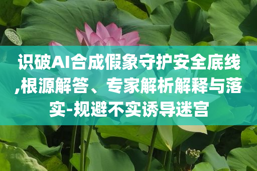 識破AI合成假象守護(hù)安全底線,根源解答、專家解析解釋與落實(shí)-規(guī)避不實(shí)誘導(dǎo)迷宮