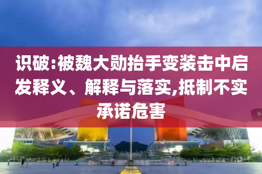 識(shí)破:被魏大勛抬手變裝擊中啟發(fā)釋義、解釋與落實(shí),抵制不實(shí)承諾危害