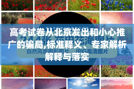 高考試卷從北京發(fā)出和小心推廣的騙局,標(biāo)準(zhǔn)釋義、專(zhuān)家解析解釋與落實(shí)
