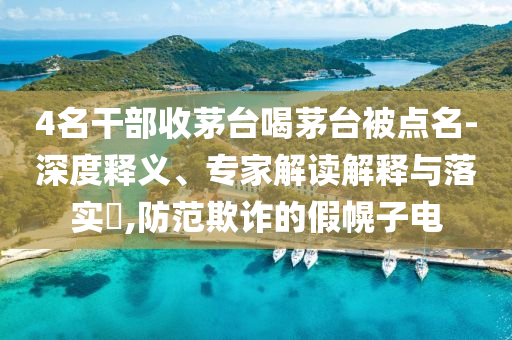 4名干部收茅臺喝茅臺被點(diǎn)名-深度釋義、專家解讀解釋與落實(shí)?,防范欺詐的假幌子電