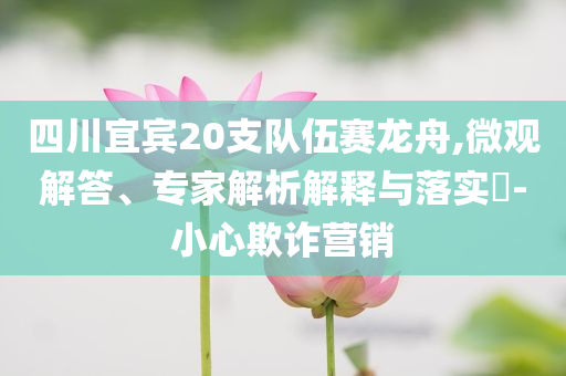 四川宜賓20支隊(duì)伍賽龍舟,微觀解答、專家解析解釋與落實(shí)?-小心欺詐營銷