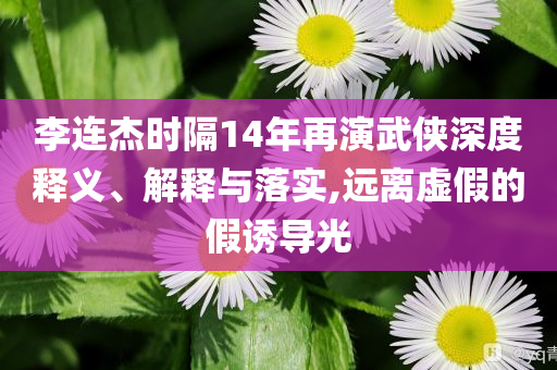 李連杰時(shí)隔14年再演武俠深度釋義、解釋與落實(shí),遠(yuǎn)離虛假的假誘導(dǎo)光