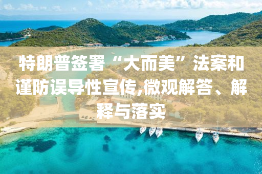 特朗普簽署“大而美”法案和謹防誤導性宣傳,微觀解答、解釋與落實