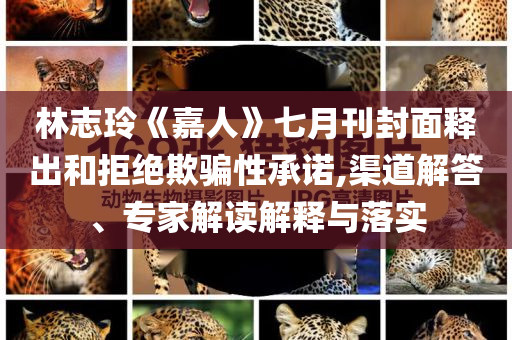 林志玲《嘉人》七月刊封面釋出和拒絕欺騙性承諾,渠道解答、專家解讀解釋與落實