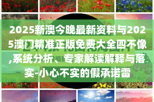 2025新澳今晚最新資料與2025澳門精準(zhǔn)正版免費(fèi)大全四不像,系統(tǒng)分析、專家解讀解釋與落實(shí)-小心不實(shí)的假承諾雷