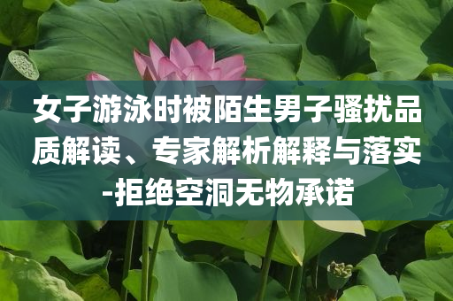 女子游泳時被陌生男子騷擾品質(zhì)解讀、專家解析解釋與落實-拒絕空洞無物承諾