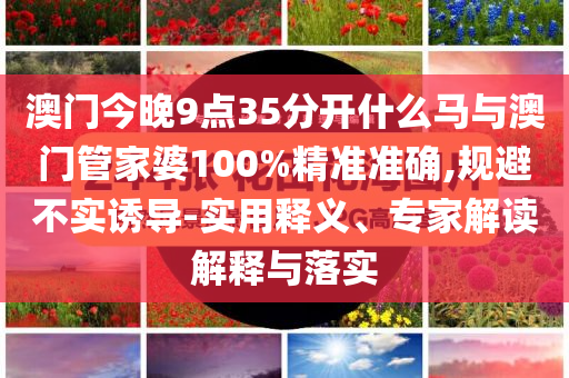 澳門今晚9點(diǎn)35分開(kāi)什么馬與澳門管家婆100%精準(zhǔn)準(zhǔn)確,規(guī)避不實(shí)誘導(dǎo)-實(shí)用釋義、專家解讀解釋與落實(shí)