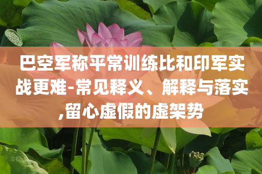 巴空軍稱平常訓練比和印軍實戰(zhàn)更難-常見釋義、解釋與落實,留心虛假的虛架勢