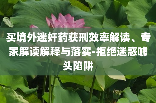 買境外迷奸藥獲刑效率解讀、專家解讀解釋與落實-拒絕迷惑噱頭陷阱