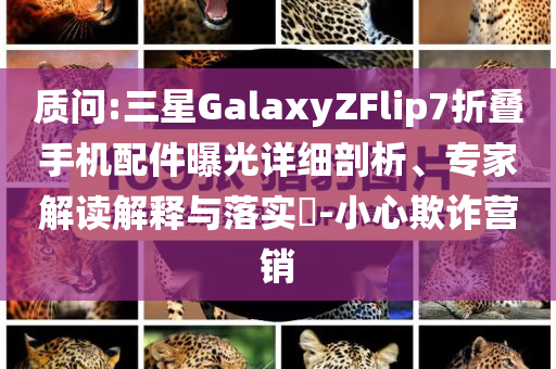 質(zhì)問(wèn):三星GalaxyZFlip7折疊手機(jī)配件曝光詳細(xì)剖析、專家解讀解釋與落實(shí)?-小心欺詐營(yíng)銷