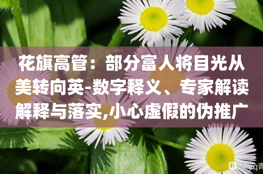 花旗高管：部分富人將目光從美轉向英-數字釋義、專家解讀解釋與落實,小心虛假的偽推廣