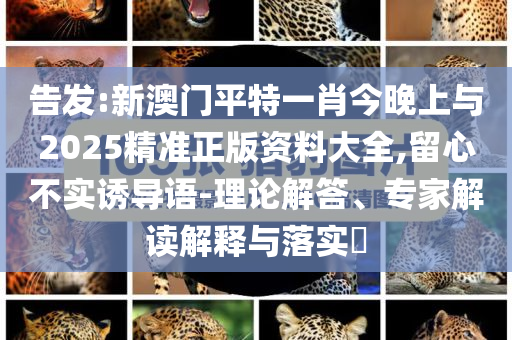 告發(fā):新澳門(mén)平特一肖今晚上與2025精準(zhǔn)正版資料大全,留心不實(shí)誘導(dǎo)語(yǔ)-理論解答、專家解讀解釋與落實(shí)?