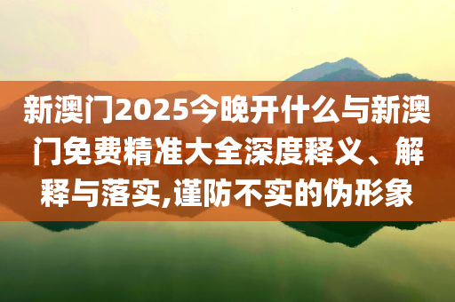 新澳門2025今晚開什么與新澳門免費精準大全深度釋義、解釋與落實,謹防不實的偽形象