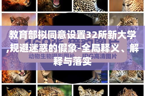 教育部擬同意設(shè)置32所新大學(xué),規(guī)避迷惑的假象-全局釋義、解釋與落實(shí)