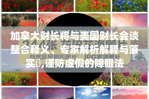 加拿大財(cái)長將與美國財(cái)長會(huì)談?wù)厢屃x、專家解析解釋與落實(shí)?,謹(jǐn)防虛假的障眼法