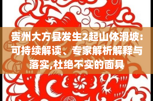 貴州大方縣發(fā)生2起山體滑坡:可持續(xù)解讀、專家解析解釋與落實(shí),杜絕不實(shí)的面具