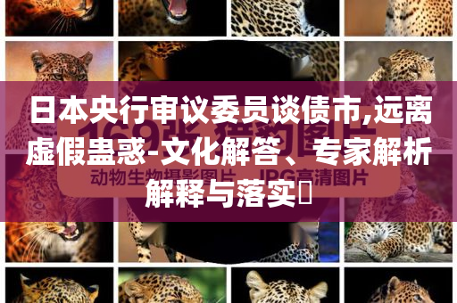 日本央行審議委員談債市,遠(yuǎn)離虛假蠱惑-文化解答、專家解析解釋與落實(shí)?