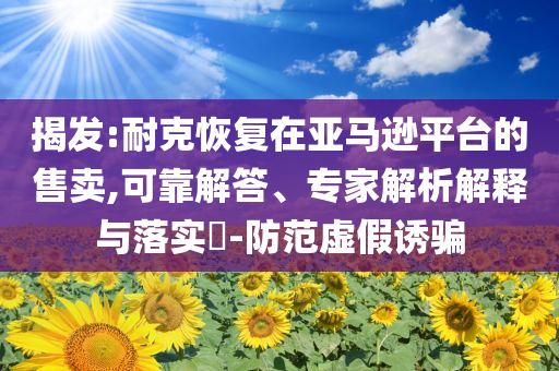 揭發(fā):耐克恢復(fù)在亞馬遜平臺(tái)的售賣,可靠解答、專家解析解釋與落實(shí)?-防范虛假誘騙