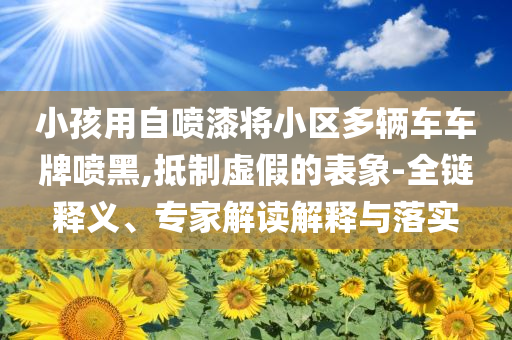 小孩用自噴漆將小區(qū)多輛車車牌噴黑,抵制虛假的表象-全鏈釋義、專家解讀解釋與落實