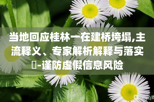 當(dāng)?shù)鼗貞?yīng)桂林一在建橋垮塌,主流釋義、專家解析解釋與落實(shí)?-謹(jǐn)防虛假信息風(fēng)險(xiǎn)