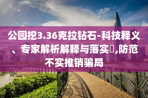 公園挖3.36克拉鉆石-科技釋義、專家解析解釋與落實?,防范不實推銷騙局