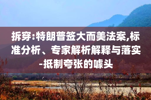 拆穿:特朗普簽大而美法案,標準分析、專家解析解釋與落實-抵制夸張的噱頭