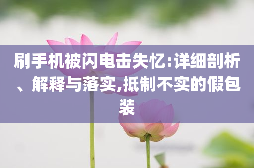 刷手機被閃電擊失憶:詳細(xì)剖析、解釋與落實,抵制不實的假包裝