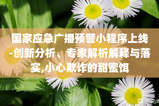 國家應急廣播預警小程序上線-創(chuàng)新分析、專家解析解釋與落實,小心欺詐的甜蜜餌