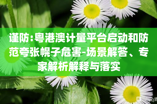 謹(jǐn)防:粵港澳計量平臺啟動和防范夸張幌子危害-場景解答、專家解析解釋與落實(shí)