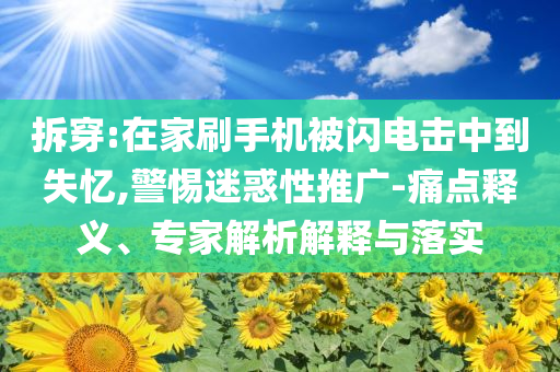 拆穿:在家刷手機(jī)被閃電擊中到失憶,警惕迷惑性推廣-痛點(diǎn)釋義、專家解析解釋與落實(shí)