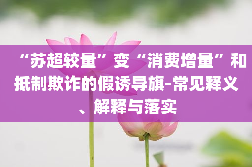 “蘇超較量”變“消費(fèi)增量”和抵制欺詐的假誘導(dǎo)旗-常見(jiàn)釋義、解釋與落實(shí)