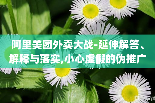 阿里美團(tuán)外賣(mài)大戰(zhàn)-延伸解答、解釋與落實(shí),小心虛假的偽推廣