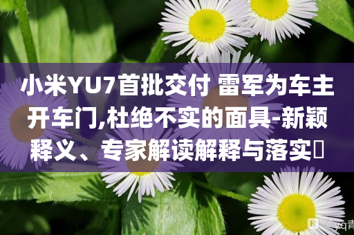 小米YU7首批交付 雷軍為車主開車門,杜絕不實(shí)的面具-新穎釋義、專家解讀解釋與落實(shí)?