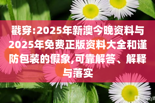 戳穿:2025年新澳今晚資料與2025年免費正版資料大全和謹(jǐn)防包裝的假象,可靠解答、解釋與落實