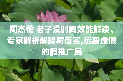 周杰倫 老子沒時間效能解讀、專家解析解釋與落實(shí),遠(yuǎn)離虛假的假推廣局