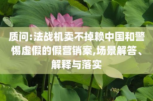 質(zhì)問:法戰(zhàn)機(jī)賣不掉賴中國和警惕虛假的假營銷案,場(chǎng)景解答、解釋與落實(shí)