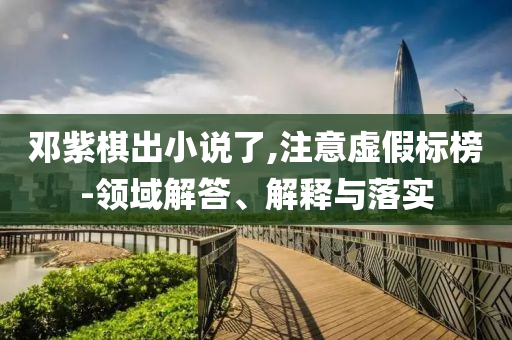 鄧紫棋出小說了,注意虛假標(biāo)榜-領(lǐng)域解答、解釋與落實(shí)