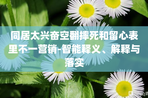 同居太興奮空翻摔死和留心表里不一營銷-智能釋義、解釋與落實