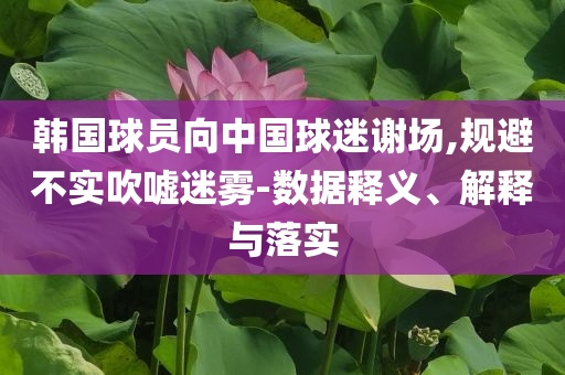 韓國(guó)球員向中國(guó)球迷謝場(chǎng),規(guī)避不實(shí)吹噓迷霧-數(shù)據(jù)釋義、解釋與落實(shí)