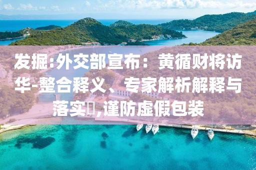 發(fā)掘:外交部宣布：黃循財將訪華-整合釋義、專家解析解釋與落實?,謹(jǐn)防虛假包裝