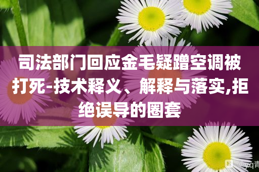 司法部門回應(yīng)金毛疑蹭空調(diào)被打死-技術(shù)釋義、解釋與落實,拒絕誤導(dǎo)的圈套